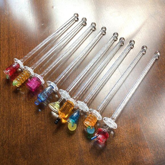 Happy Hour Swizzle Sticks, Miniature Cocktail tops fun party barware, Bartending - Picture 6 of 9